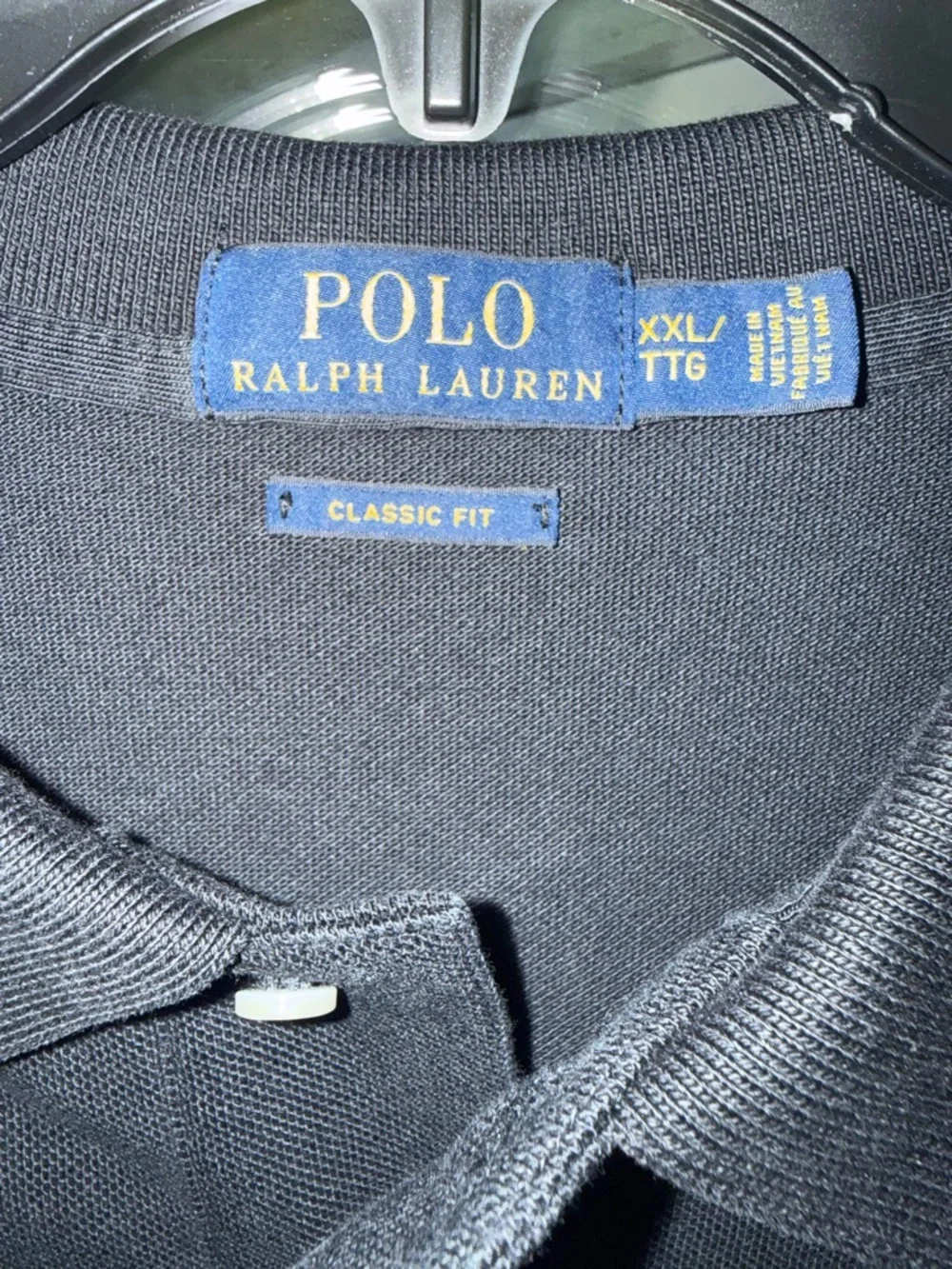 Ralph Lauren Black Classic Fit XXL Tall Polo with Purple Pony Embroidery EUC!